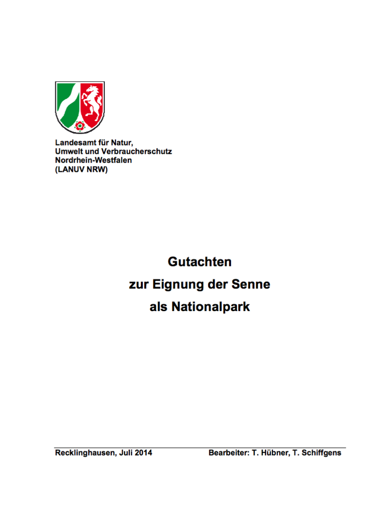 Gutachten zur Eignung der Senne als Nationalpark  